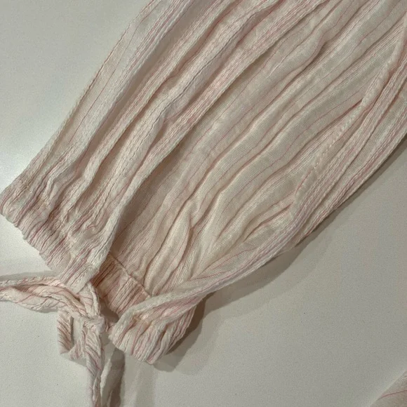 Zara Cream and Pink Striped Linen Blend Tunic Dress ZW Collection Size XL. - Picture 4 of 4